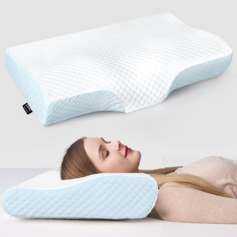 ZAMAT Memory Foam Pillow for Neck Pain Relief, Adjustable Ergonomic Cervical Pillow for Sleeping, Orthopedic Neck Pillow with Washable Cover, Bed Pillows for Side, Back, Stomach Sleepers - Image 1